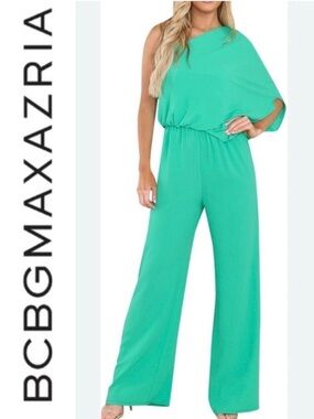 BCBGMaxAzria 💚 Leo One Shoulder Jumpsuit